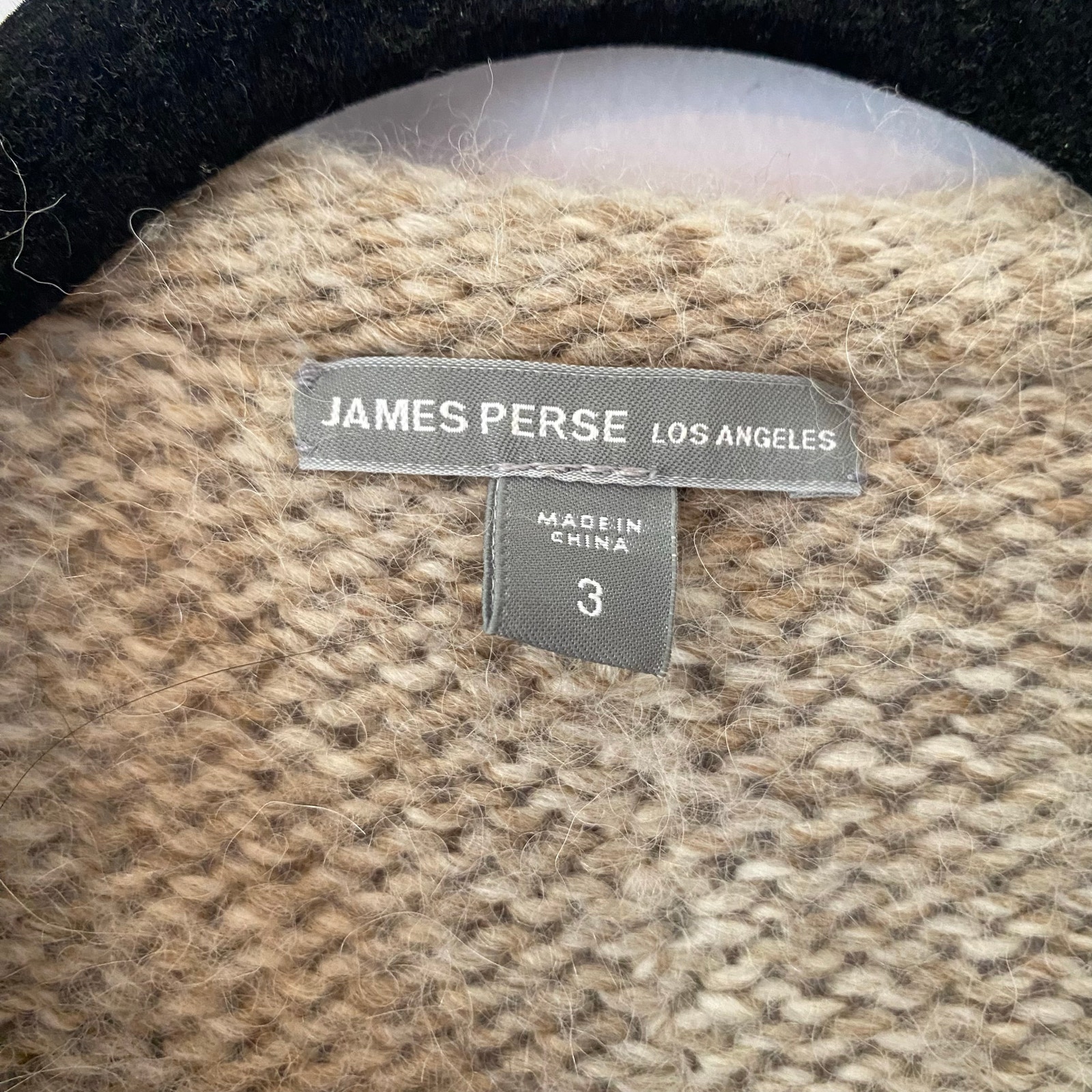 James Perse Tan Gray Duster Cardigan Lounge Alpaca Wool Blend Minimalist 3/Large — image 2 of 8